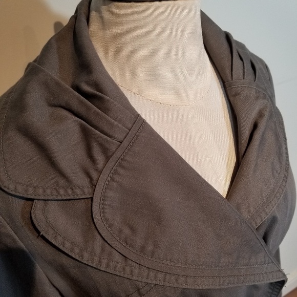 VERO MODA | subtle gray stripe belted trench coat - Picture 2 of 8